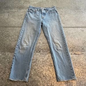 Levi's Wedgie Straight Ankle Jeans Womens 27 Button Fly Big E Light Medium Denim
